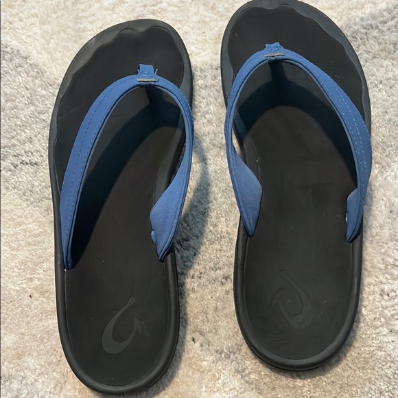 Olukai Ohana Blue Flip Flops - Picture 1 of 5